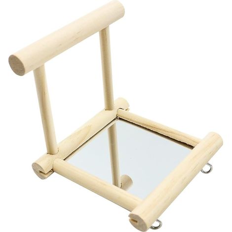 Pack de Miroir Oiseau Perroquet, Support à Oiseaux avec Miroir, Perchoirs pour Cage à Oiseaux Boule à Mâcher Miroir en Bois Boule de Cage Cacatoès pour Gris d'Afrique/Inséparables (1/5)