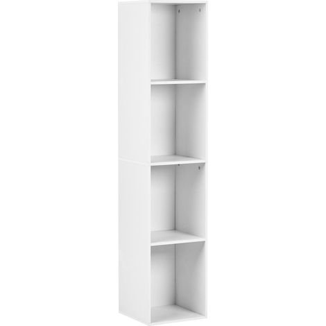 Bibliothèque avec 4 Étagères à Niveaux Style Scandinave Meuble TV Panneau de Particules Blanc Winnipeg (1/5)