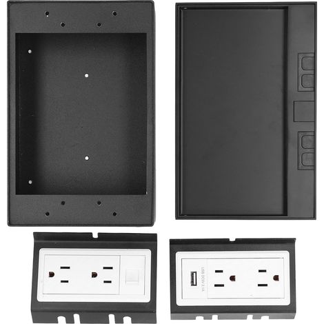 Prise de sol encastrable étanche 3 trous, port USB et prise informatique, pour maison, hôtel et école (1/5)