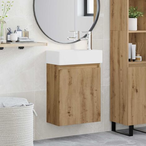 Módulo de baño con grifería Roble Artesanal 45,5 x 22,5 x 84 cm
