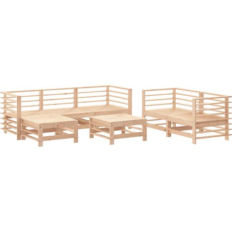 Maison Exclusive - 7-tlg. Garten-Lounge-Set Massivholz Kiefer (1/5)