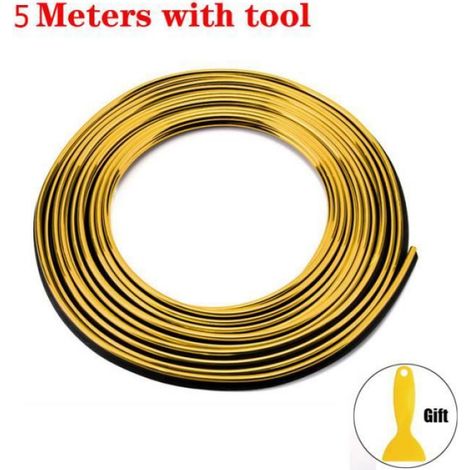 Bandes de moulage universelles - Gold - 5M - Décoration intérieure - Compatible avec toutes les voitures