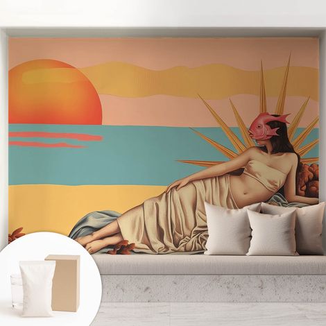 Carta Da Parati - Non Tessuto - Con Colla Inclusa - Per Interni - Ecologica - Con Ingresso - Soggiorno L'Occidente del Surrealismo 208x146 cm (1/5)