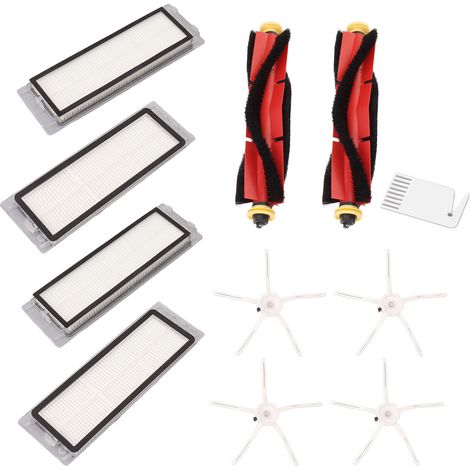 Ortviai Kit de Remplacement pour Aspirateur Robot Roborock – 2 Brosses Centrales, 4 Brosses Latérales Blanches, 4 Filtres, 1 Brosse Blanche (1/5)