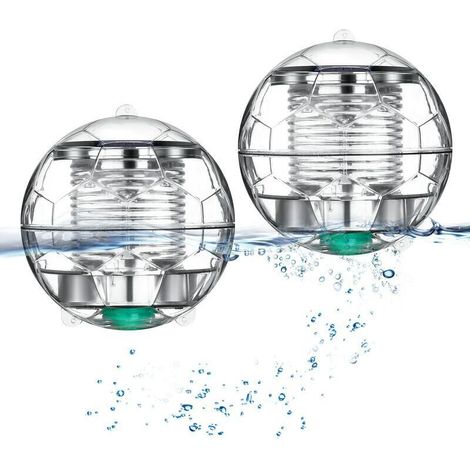 Wasserdichte, farbwechselnde, solarbetriebene Schwimmleuchte für Gartenpools, ABS, 2 Stück (1/5)