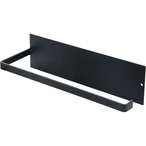 No Drilling Door Paper Towel Holder Wall Mounted Paper Roll Holder (Black) for Kitchen Bathroom Bedroom