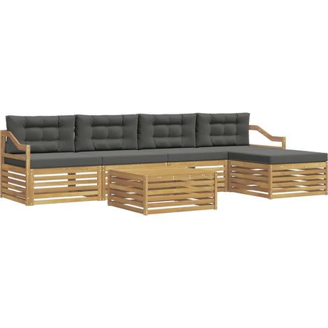 Set di divani da esterno 6 pcs Bianco e Antracite vidaXL