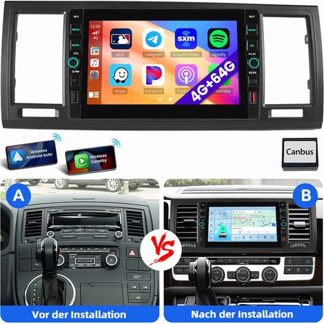 Android 15 Autoradio GPS Carplay Pour VW T6 Transporter Multivan 2016-2021 1+32G