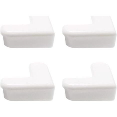 Lot de 4 protections d'angle blanc PVC - Protections d'angle meuble autocollant bureau (1/4)