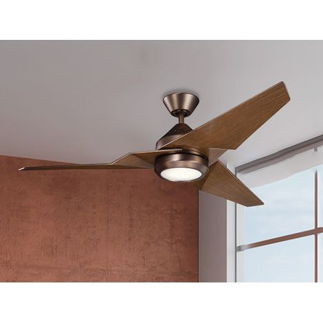 Deckenventilator JADE mit Licht und Fernbedienung, Bronze-Holzoptik, Ø 152cm (1/5)