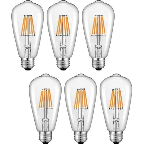 6er-Pack Edison-Schraub-LED-Lampen (12–24 V, ST58 E27), Retro-Antik-Glühfaden, E27-LED-Lampen, entspricht 60 W, warmweiß (2700 K), für Wohnmobile, Boote, Yachten, LKWs (Warmweiß – 2700 K, 12 V) (1/5)