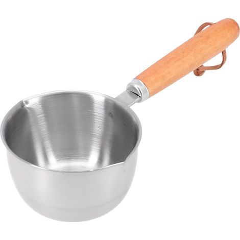 Pot à lait en acier inoxydable avec verseur, poêle pour huile chaude, réchauffeur à café et beurre, petite casserole, pot à beurre à faire fondre avec poignée, pots de service pour sauces pour la (1/5)