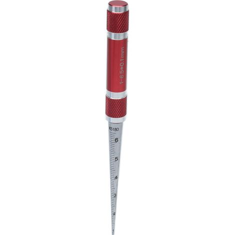 Lochlehre mit konischer Bohrung, Edelstahl, Messwerkzeug für Innendurchmesser von 1–6,5 mm (1/5)