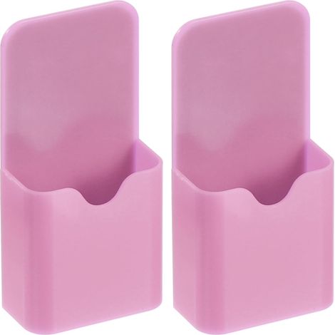 Porte-stylo magnétique pour réfrigérateur, lot de 2, 120 x 57 mm, pour effaceur à sec et crayons, compatible avec les tableaux blancs, rose (1/5)
