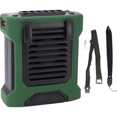Ventilateur portable rechargeable avec lumière LED (pour randonnée, voyages, sports) (1/5)