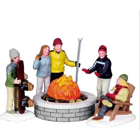 Lemax Set Of 5 Fire Pit 04223 Villaggio Di Natale