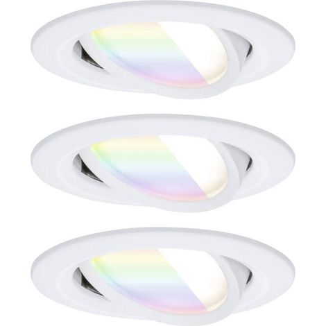 Paulmann 92433 Plafonnier LED, Luminaire à LED encastrable 6 W blanc mat