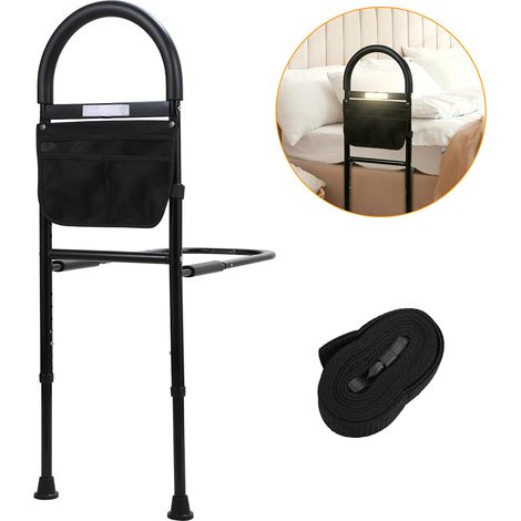 Wolketon Aiuto per il letto Protezione anticaduta per anziani Protezione per il letto regolabile in altezza Maniglia per il letto fino a 150 kg, con LED