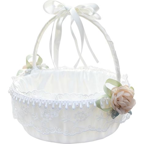 Panier à fleurs Organisateur romantique avec poignée pliable blanc pour filles , salle de bain maria