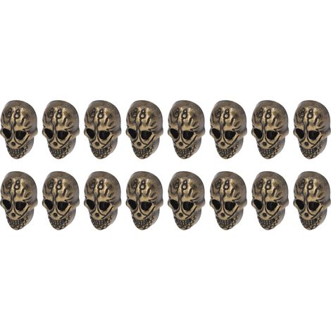 50 rivets tête de mort 25x16mm en zinc, accessoires punk pour cuir, style gothique, finition bronze antique, boutons décoratifs (1/5)