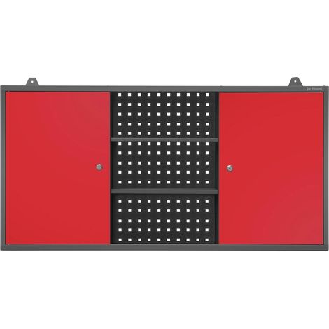 Armoire murale de garage BEN, 1200 x 600 x 200 mm, rouge anthracite (1/3)