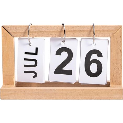 Calendrier Perpetuel - Cadre En Bois - Style Rétro Vintage - Bureau - 1 Pièce (1/5)