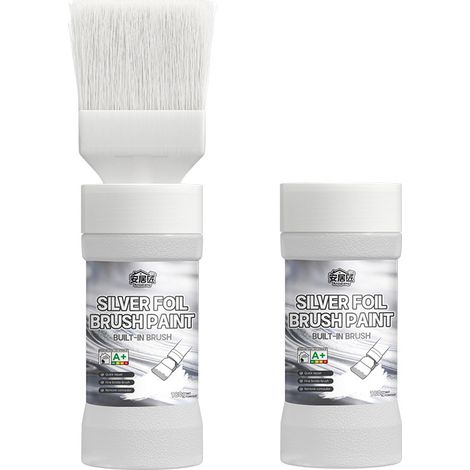 Peinture antirouille à l'eau argentée 180 g avec pinceau, métal, portes et meubles (1/5)
