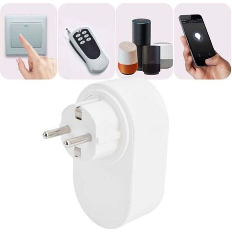 Enchufe inteligente ABS con control de voz y función de control remoto. Compatible con todos los idiomas para familias de 110 a 1200 personas. (1/4)