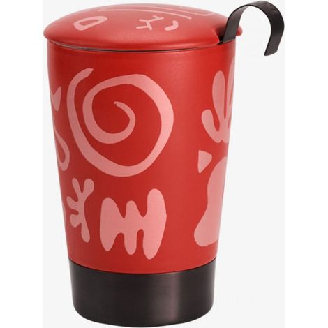 Tasse en porcelaine à double paroi avec infuseur Opéra Rouge (1/2)