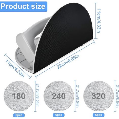 Semi-Circular Corner Sanding Tool Plasterboard Angle Grinder Sandpapers Sanding Kit 90°