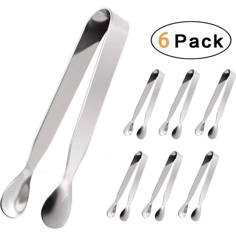 6 Pièces Pince à Glace Mini Pince de Service en Acier Inoxydable pour Apéritifs et Sucre (1/5)