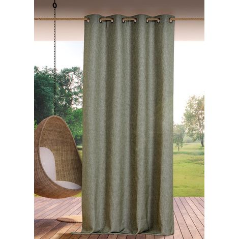 Rideau extérieur ROOFTOP 140 x 265 cm – Œillets anti-rouille – 100% polypropylène - 140x265cm - Vert kaki
