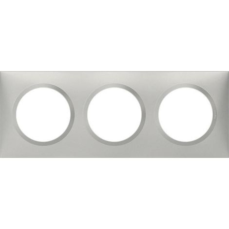 Legrand – Plaque decorative Dooxie 3 postes aluminium – Fixation par vis – Finition soignée – Pour installation en intérieur