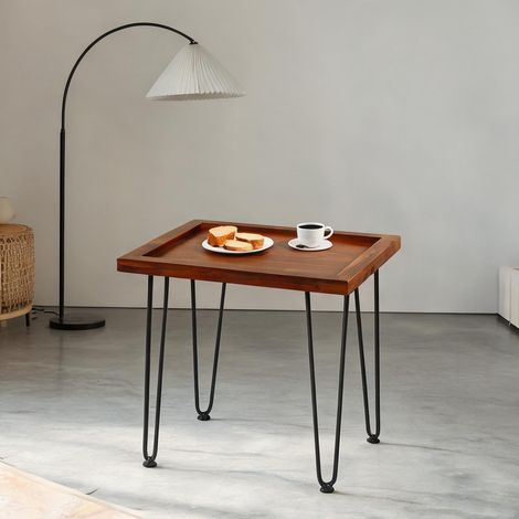 Table basse en bois massif 55,7 x 44,7 x 52,9 cm (1/5)