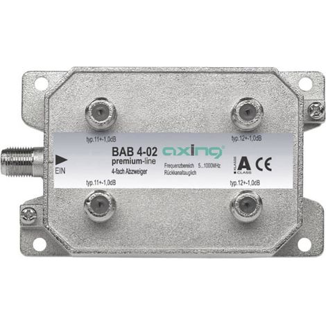 Axing BAB 4-02 Derivatore TV via cavo 4 vie 5 - 40 Mhz, 40 - 470 MHz, 470 - 862 MHz, 862 - 1006 MHz