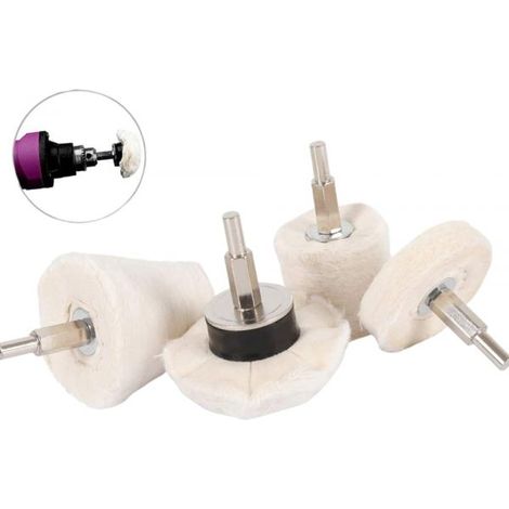Set 4 Spazzole Microfibra rotante per trapano Per Pulizia Lucidatura Pad  Ruote