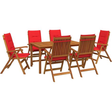 Conjunto de comedor de jardín de 7 piezas 6 plaza Natural vidaXL (1/5)