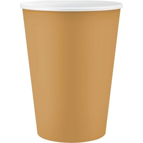 Bicchieri di carta dorati per compleanno, 250 ml, 6 pezzi. (1/2)