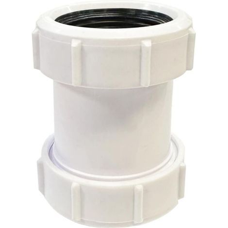 SUPERTOOL 1/2" 40mm Compression Connector, Straight PVC Drain Pipe Connector for Bathtub, Kitchen Sink, Shower Tray, Wet Room (1 piece) (1/5)