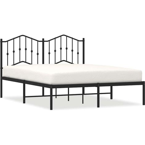 Maison Exclusive - Cadre de lit métal sans matelas avec tête de lit noir 140x190cm (1/5)
