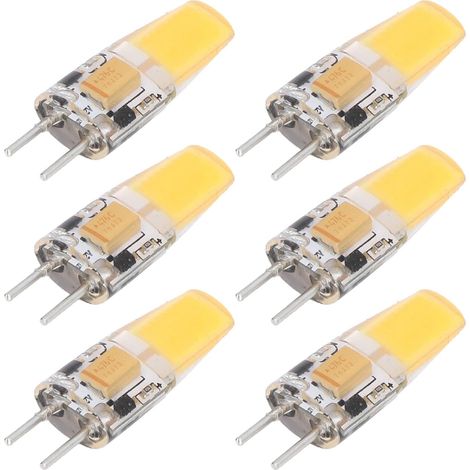 Lot de 6 Ampoules de Plafonnier en Silicone à économie D'énergie, 5 W AC DC12 V COB, Adoptant L'interface Standard Internationale Générale GY6.35, pour Lustres, Lampes D'armoire, (1/4)