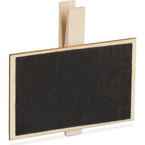 Set di 20 mollette per lavagne riutilizzabili giardino decorazione matrimonio 7 x 7,5 x 1,5 cm in legno nero 130008071