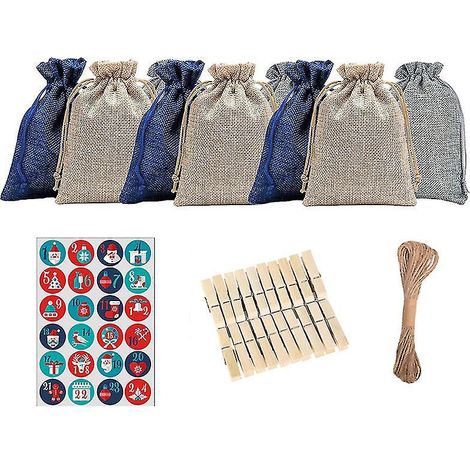 24-teiliger Adventskalender mit Weihnachtstüten