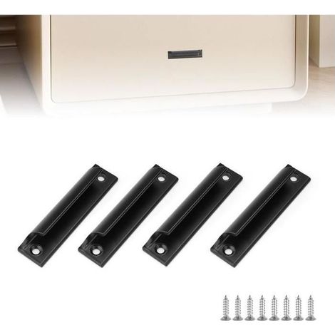 4Pcs Poignée Porte Coulissante,Aluminium Poignee de Porte Exterieur,Noir Poignée Baie Vitrée Coulissante pour Portes de Balcon,Porte (1/4)