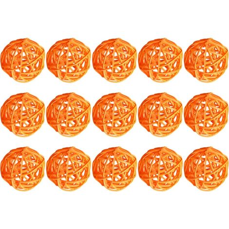 15 Boules Décoratives en Plastique Orange 5cm, Style Créatif et Simple, pour Décoration Suspendue en Maternelle ou Bureau, Lot de 15 Pièces (1/5)