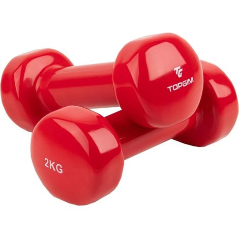 Haltères hexagonales en vinyle de 2 kg (1/3)