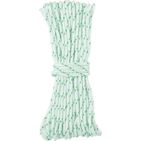 Cordon de Démarrage par Traction, Corde de Démarrage en Nylon de 10 Mètres de 3,5 mm de Remplacement, Tronçonneuse, Débroussailleuse, Coupe-Bordures, Pièces de Moteur, Blanc Vert (1/4)