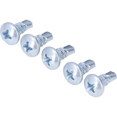Vis autoperceuses M4,8x13 pour tôle, acier zingué blanc, tête ronde cruciforme, lot de 250 (1/5)