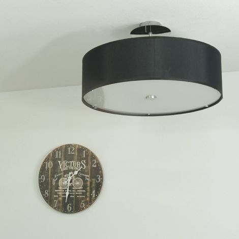 Stoff Deckenleuchte rund Ø50cm Schwarz (1/5)