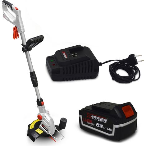 Coupe bordures à batterie 20V - X-Performer XPCB20LI-T - Tête de coupe 5 positions + Batterie 4 Ah et chargeur